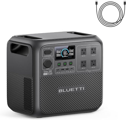 BLUETTI Elite 200 V2 Portable Power Station with Type-C Cable, 2073.6Wh LFP Battery Backup w/ 4 2600W AC Outlets, 17-Year Lifespan, Solar Generator for Camping, Off-grid