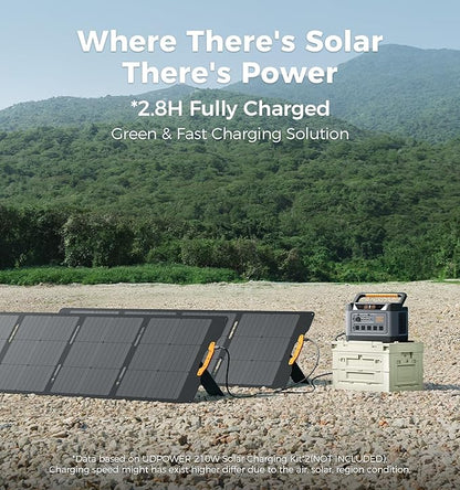 UDPOWER S1200 1190Wh Portable Power Station(Solar Panel Option) | 1200W (1800W Surge) Pure Sine Wave AC + Max 400W Solar Input | UPS Backup for Home, RV & Emergencies
