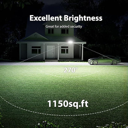 Onforu 2 Pack 75W LED Motion Sensor Outdoor Lights, 7000LM Dusk to Dawn Outdoor Lighting, 6500K Motion Detector Flood Light, IP65 Waterproof Hardwired LED Security Light for Yard Garage