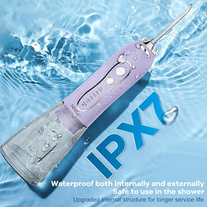 Water Dental Flosser Teeth Pick, H2ofloss Cordless Portable Oral Irrigator 300ML Rechargeable Travel Irrigation Cleaner IPX7 Waterproof WaterFlosser for Home Travel Lavender