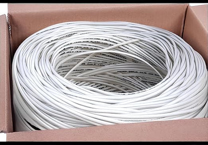 FiveStarCable 18-2 Gauge Low Voltage Stranded Cable Wire - 1000 ft, 18 AWG, PVC Jacket - for Security Systems, Alarm, Audio, Control, Intercom, and Speaker Applications (White, 18-2)