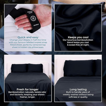 THE LAD COLLECTIVE 3.0 Bedding Set Full Size 4 Pieces Premium Bed Set with Fitted Sheet, Top Sheet, and 2 Pillowcases, Nevada Nights