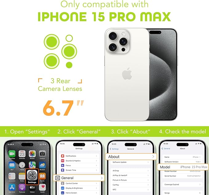 Magnetic for iPhone 15 Pro Max Case, Compatible with MagSafe, Built-in Privacy Screen Protector and Camera Protection, Anti Spy Full Body Dustproof Shockproof Hard Phone Case 6.7", Matte Green