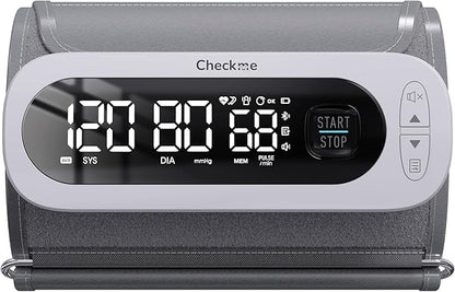 Checkme Rechargeable Blood Pressure Monitor, Automatic Upper Arm BP Machine, Large Clear Numbers, Voice Broadcast, 2-User Mode, 2x199 Memories, Large Cuff, Unlimited Cloud Storage via Bluetooth APP