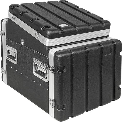 Sound Town Lightweight and Compact 8U ATA ABS Rack Case, with Slant Mixer Top, 21" Depth, 10U Top and 8U Side Spaces (STMR-A10X8U)