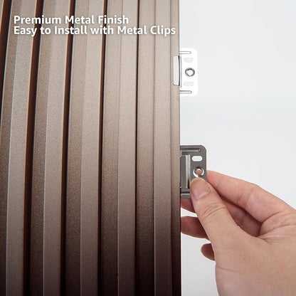 Art3dwallpanels Slat Wall Paneling, 4 Pack Glossy Metal Finish WPC Soundproof 3D Wall Panels for Interior Wall Decor, Fluted Textured Panel Wall Slats, Sample