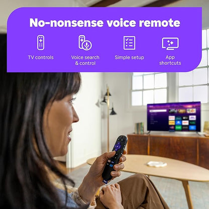 Roku Streaming Stick 4K - HDR & Dolby Vision Roku Streaming Device for TV with Voice Remote & Long-Range Wi-Fi - Free & Live TV