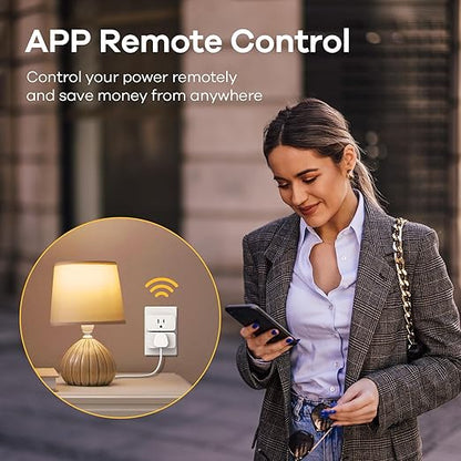 Linkind Matter Smart Plug, Work with Apple Home, Siri, Alexa, Google Home, SmartThings, Smart Outlet 15A/1800W Max, Smart Home Automation, APP Remote Control,Timer&Schedule, 2.4G Wi-Fi Only, 1 Pack