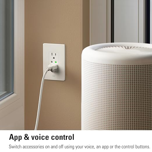 Eve Energy Outlet (Matter) – Smart Outlet & Power Meter, App & Voice Control, No Bridge, Thread, Works with Apple Home, Alexa, Google Home, SmartThings, 100% Privacy, Requires Thread Border Router