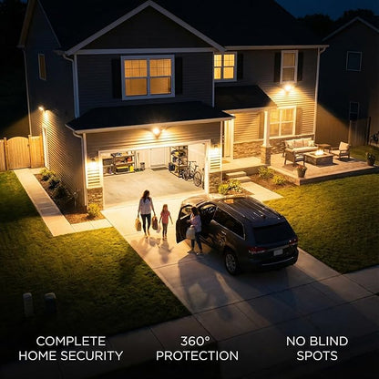 XXBSAZ 100W LED Flood Lights Outdoor, Plug-in & Hardwired Security Lights, IP66 Waterproof 6500K Daylight for Driveway, Garage & Backyard (2 Pack)