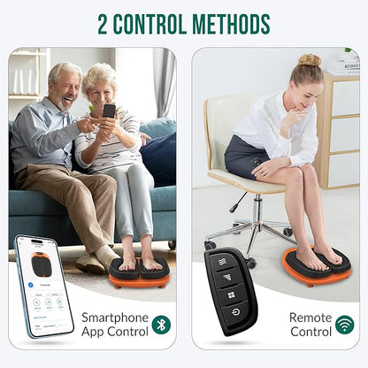 Snailax Vibration Foot Massager with Heat, App Control, Adjustable Vibration Electric Foot Massager Machine for Circulation, Plantar Fasciitis, Pain, Remote Control