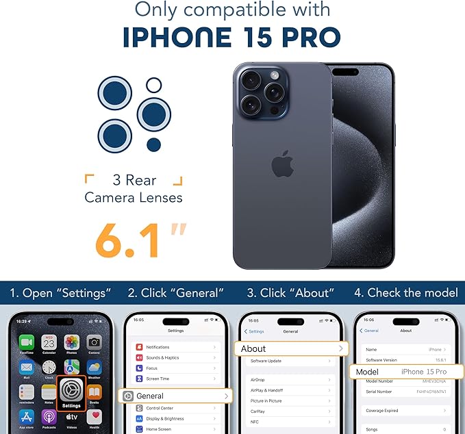 Magnetic for iPhone 15 Pro Case, Compatible with MagSafe, Built-in Privacy Screen Protector and Camera Protection, Anti Spy Full Body Dustproof Shockproof Hard Phone Case 6.1", Dark Blue