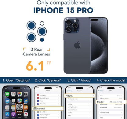Magnetic for iPhone 15 Pro Case, Compatible with MagSafe, Built-in Privacy Screen Protector and Camera Protection, Anti Spy Full Body Dustproof Shockproof Hard Phone Case 6.1", Dark Blue