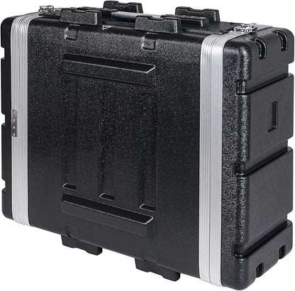 Sound Town Lightweight 4U PA DJ Rack/Road Case with ABS Construction, 19” Depth and Heavy-Duty Latches (STRC-A4U)