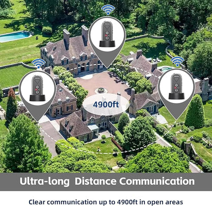 PANDAAR Doorbell Wireless for Home, Wireless Intercom System 4900ft Long Range,Two Way Intercom Doorbell with 3 Volume Levels,20 Ringtones,Intercoms for Home Classroom Business,2 Pack