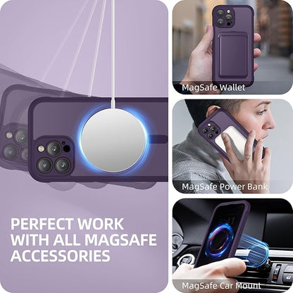 BERFY Magnetic for iPhone 13 Pro Max Case,Compatible with MagSafe,Built-in Privacy Screen Protector and Upgraded Camera Protection,Anti-Spy Full Body Shockproof Phone Case for 13 Pro Max 6.7",Purple