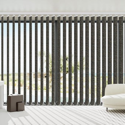 Blindify Motorized Vertical Blinds Compatible with Alexa Google Home, Blackout Sliding Door Shades Smart Vertical Blinds Remote Control Customize, Light Coffee
