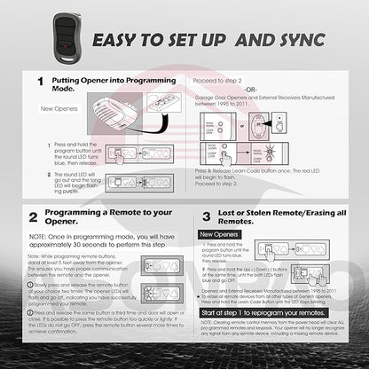 2 for Genie Garage Door Opener Remote G3T-R G3T-A G3T-BX Intellicode【10-Years-Warranty】