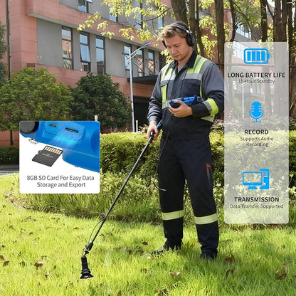 PQWT L9000 Professional Water Leak Detector for Pressure Pipes Combines Acoustic Census Location and Tracer Gas Detection Modes with Touchscreen and Depth up to 8 Meters