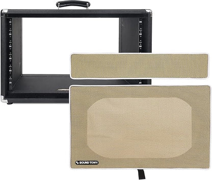 Sound Town Vintage 6U Amp Rack Case, 12.5" Depth with Rubber Feet, Dust Cover, Kickstand, Black (STVRC-6BK)