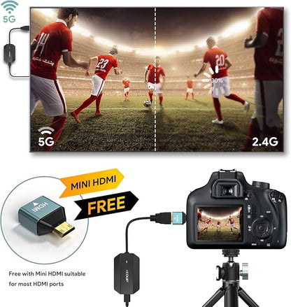 EDUP Wireless HDMI Transmitter and Receiver 4K Decode Input 1080P Output, Plug & Play, 165FT /50M Long Range Wireless HDMI Extender Low-Latency for Video/Audio to Monitor from PC/Projector/TV Box