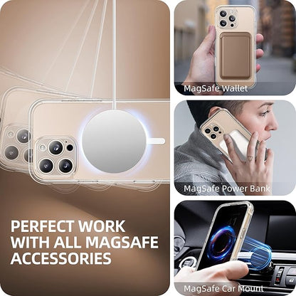 BERFY Magnetic for iPhone 16 Pro Case, Compatible with MagSafe, Built-in Privacy Screen Protector and Upgraded Camera Protection, Anti-Spy Full Body Shockproof Phone Case for 16 Pro 6.3", Transparent
