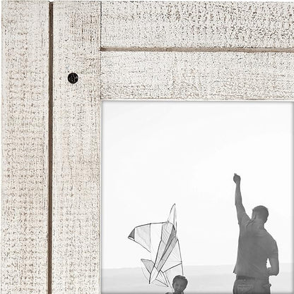 Americanflat Hinged 4x6 Triple Picture Frame with 3 Photo Openings and Polished Glass - Distressed Wood Collage Picture Frames for Tabletop and Wall Display - Hampton Collection - Aspen White