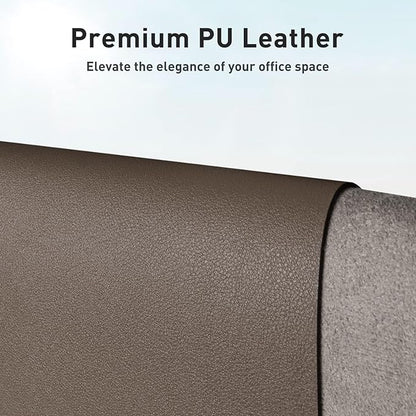 Aothia Leather Desk Pad Protector, Large Mouse Pad, Office Mat, Non-Slip PU Leather Blotter, Laptop Desk Pad, Waterproof Writing Pad for Office and Home (Coffee, 23.6" x 13.7")
