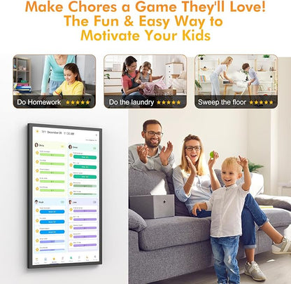 32" Smart Digital Frame Calendar-for-Family-Planner - Electronic Calendar for Business Chore Chart, Touchscreen Display for Family Schedules, Auto-Sync Google iCloud Outlook Calendars for Mom Dad