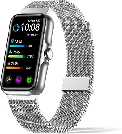 Sunorshop Health Fitness Tracker, Smart Watch with 24/7 Heart Rate and Blood Oxygen Monitor, Sleep Tracker with IP68 Waterproof, Activity Tracker Pedometer Step Counter for Women Men (Silver Gray)