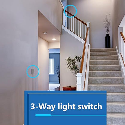 LIDER Minimalist Design Matte Finish Lighted Decorator Switch, Frameless Paddle Light Switch with Locator Light, Grounding Screw, 3-Way or Single Pole, 15A 120V, UL Listed, LS15-3W-GY, Gray