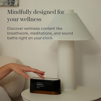 Loftie Alarm Clock with Sound Machine – Smart Alarm Clock with Light, White Noise, Bluetooth Speaker, Night Light Sound Machine, 100+ Sounds, Blackout Mode, No WiFi Mode, Optional Subscription - White