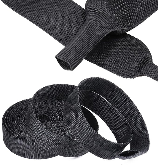 Sonoreboom 2 in 1 Heat Shrink Braided Sleeving Fabric Tubing-Ideal fit Irregular Shape Hose/Cable/Wire (1"(25mm), 14FT)