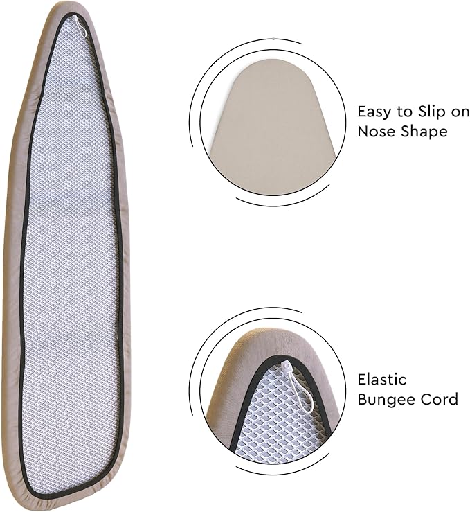 Encasa XO Ironing Board Cover and Pad 42"x14" - 4mm Felt Medium Iron Board Cover with Padding - Heat Resistant, Stain-Safe Dye, Non Slip Elastic Bungee Cord Tightening Iron Table Cover Cobalt