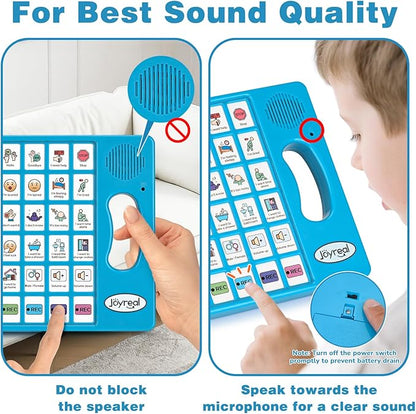 Joyreal AAC Device for Autism, Non Verbal Communication Tools for Speech Therapy & Stroke Rehab. Speech Communication Tablet, Autism Talking Aids with 8 Programmable Buttons & Adjustable Volume