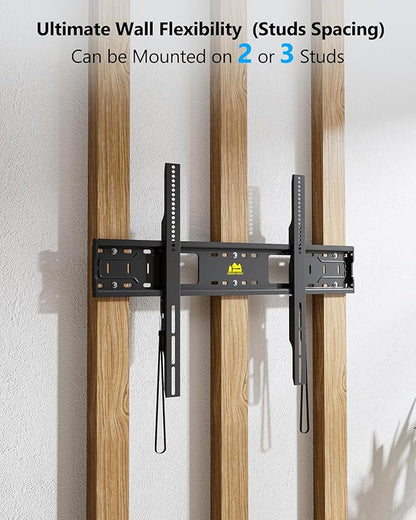 FORGING MOUNT Heavy Duty Fixed TV Wall Mount Holds up to 275Lbs for 55-120 inch TVs 3-Stud Low Profile TV Mount Ultra Slim Universal Bracket Fits 16"/18"/24" Studs MAX VESA 900x600mm- Easy DIY Install