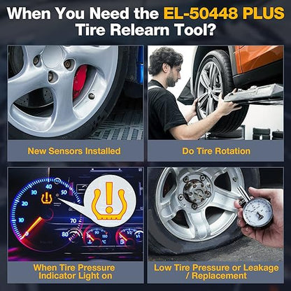 KINGBOLEN EL-50448 Plus TPMS Relearn Tool for Ford for GM Automotive Tire Pressure Monitor Sensor 315/433 MHz Reset Tool, 2 in 1 Relearn Tool for F150 for Lincoln for Buick for Cadillac Vehicle