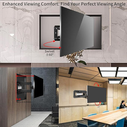 HILLPORT 86 98 TV Wall Mount 55-100 inch Full Motion Bracket Large Screen Led Heavy Duty Swivel Tilt Sliding Adjustable Articulating, max vesa 800x600mm Load 165 lbs DY995