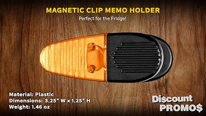 10 Magnetic Memo Holders Set - Large Clip, Plastic - TOrange