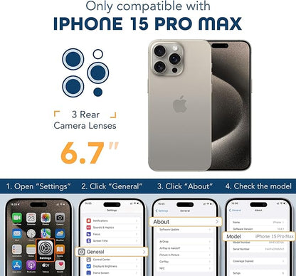 Magnetic for iPhone 15 Pro Max Case, Compatible with MagSafe, Built-in Privacy Screen Protector and Camera Protection, Anti Spy Full Body Dustproof Shockproof Hard Phone Case 6.7", Shiny Clear