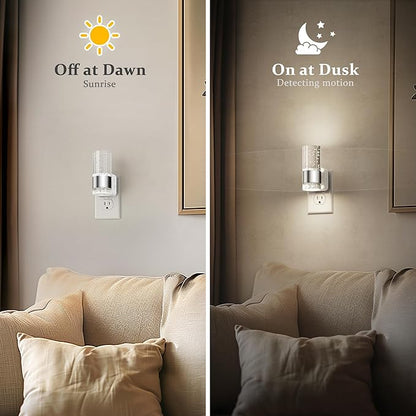 JandCase Night Light, Night Lights Plug into Wall,LED Nightlight with Adjustable Brightness, 5000K，Automatic Night Light Plug in with Auto Light Sensor for Bathroom Hallway Room Decor