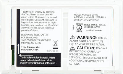Kidde Carbon Monoxide Detector with 10-Year Battery, 3 LED Lights & Alarm Memory, 6 Pack