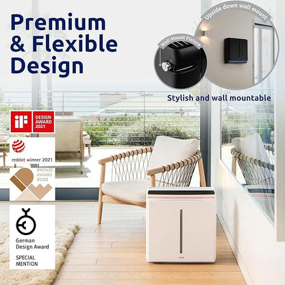 Rabbit Air, A3 SPA-1000N Air Purifiers for Home, Ultra Quiet HEPA Air Purifier - Wall Mountable Air Purifiers for Home Large Room, Allergies, Dust, Mold, Smoke & VOCs - (Black, Toxin Absorber Filter)