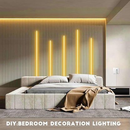 LED Under Cabinet Lighting Kit 6PCS 12V COB LED Strip Lights with 36W Adapter 1M/3.3FT Penetrable Wood Touch Dimmable Led Strip 3000k Flexible LED Cabinet Lights for indoor Kitchen ,Book Shelf, Closet
