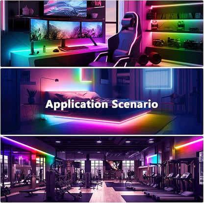 DAYBETTER Smart IC LED Strip Lights, BGRIC LED Lights for Bedroom 65.6FT, DIY Multiple Colors on One Line, App Control Color Changing Strip Lighting Music Sync Home Decor(1 Roll)