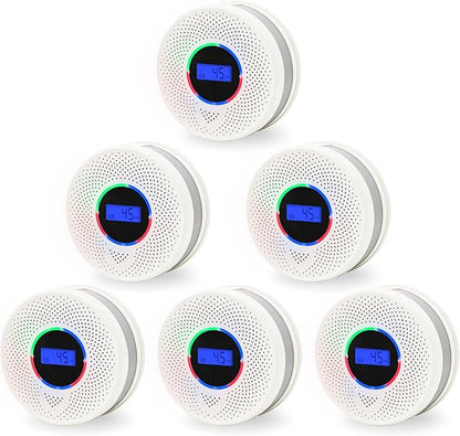 Kesy Upgraded Smoke and Carbon Monoxide Detector 10-Year Lifespan, Dual Sensor Smoke Alarm & Carbon Monoxide Detector (6 Pack)