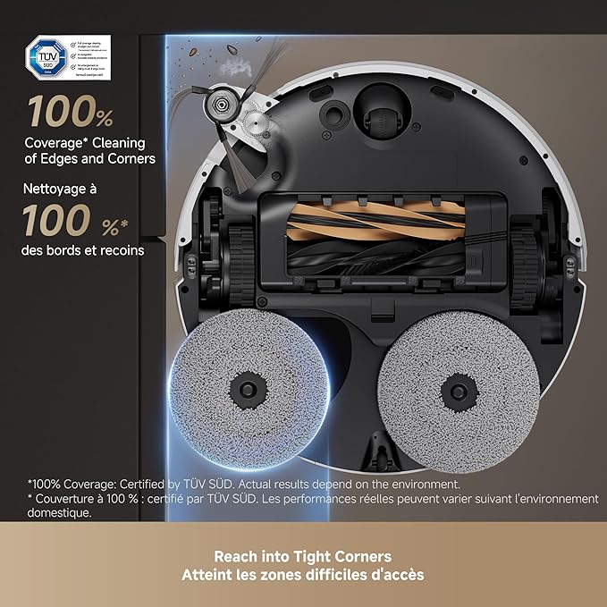 DREAME X50 Ultra Complete Robot Vacuum and Mop with Auto-Empty and Mop Self-Cleaning, 20,000Pa Suction, Obstacle Avoidance and 360° Navigation, Corner to Edge Deep Cleaning, Detangling Brush (White)
