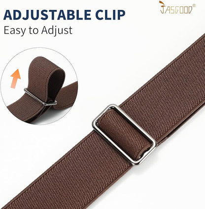 JASGOOD Women No Show Stretch Belt Elastic Web Strap Belt with Flat Buckle for Jeans Pants Dresses