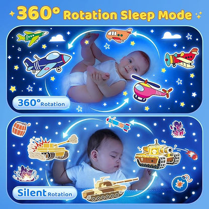 Dinosaur Toys for Kids 3-5 | 15 Sleeping Sounds+12HD Films+7 Colors+360°Rotating | Easter Dinosaur Egg Light Dinosaurs Primal Hatch Boy Toys for Boys Star Projector Sound Machine Egg Light for Nursery