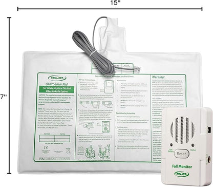 Smart Caregiver Fall Prevention Monitor and Weight Sensing Chair Pad - Alerts Caregiver When They Get Up from Chair - Chair Exit Alert for Elderly - 1 Year Warranty